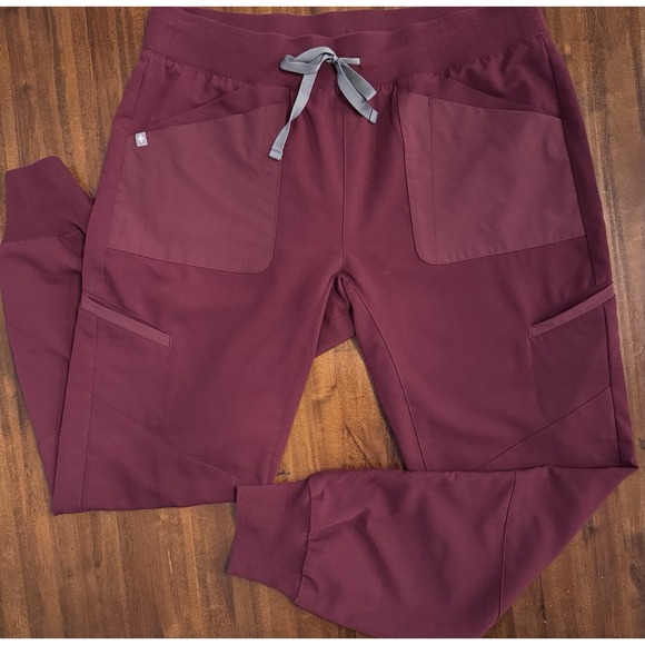 Figs Pants - FIGS Technical Collection Zamora Jogger Scrub Pants Size Large Burgundy